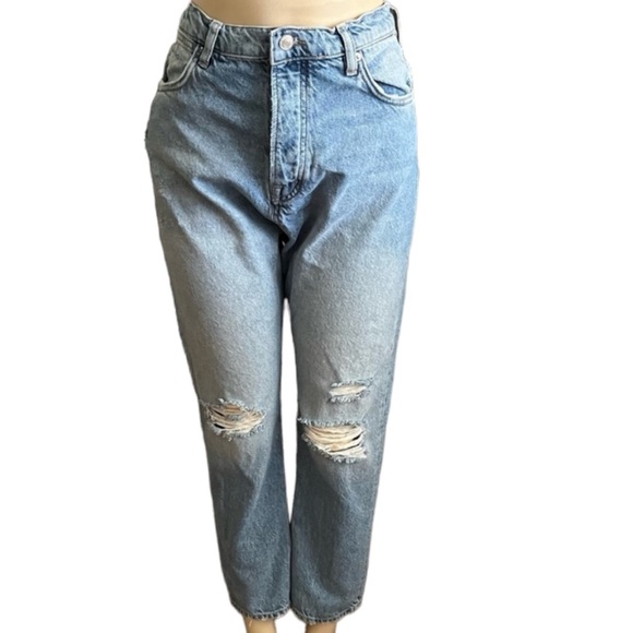 Free People distressed button fly high rise jeans size 27 - Picture 1 of 8